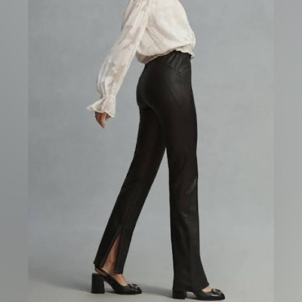 Anthropologie Pilcro Glasgow Faux Leather Skinny Pants-size 30-black
